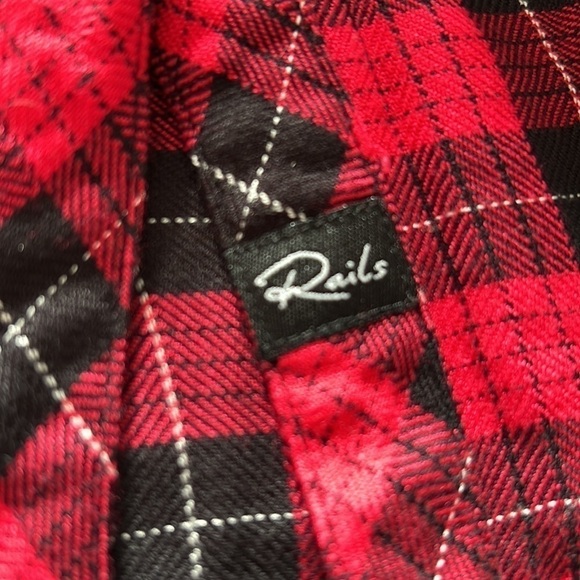 Rails Hunter Check Plaid Super Soft Button Up Red & Black Shirt S - Picture 8 of 13